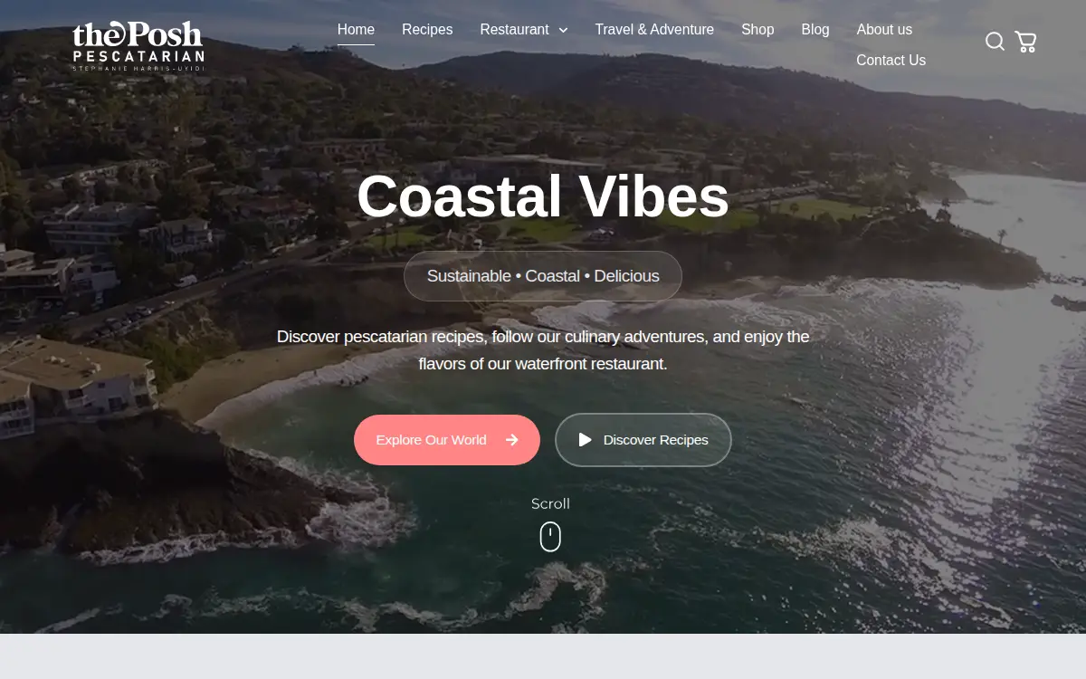 Homepage of The Posh Pescatarian, LLC