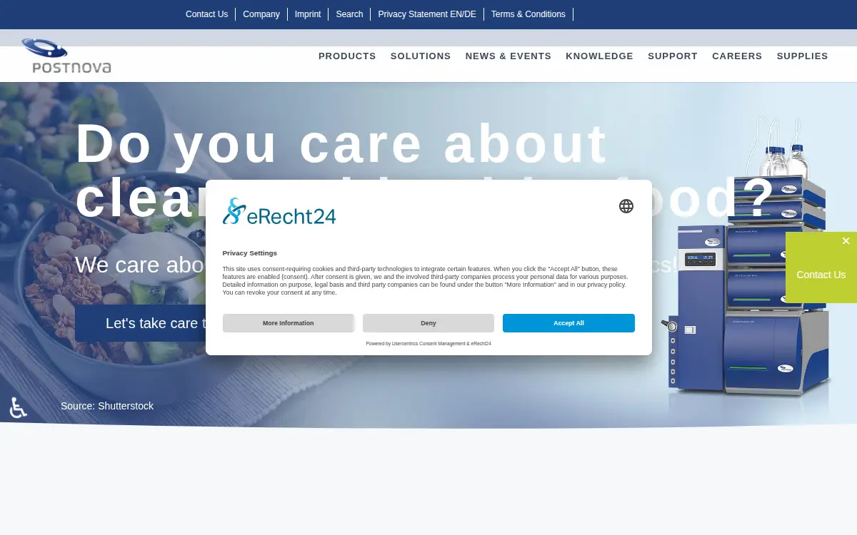 Homepage of Postnova Analytics INC