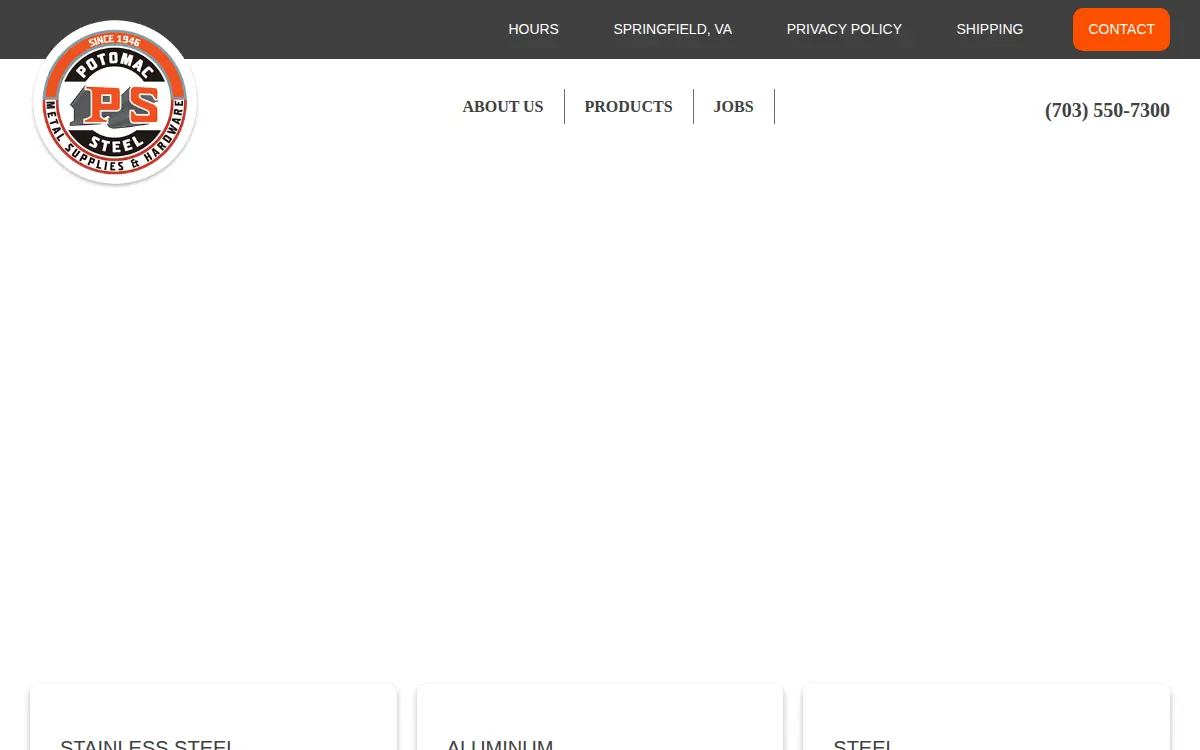 Homepage of Potomac Steel, INC