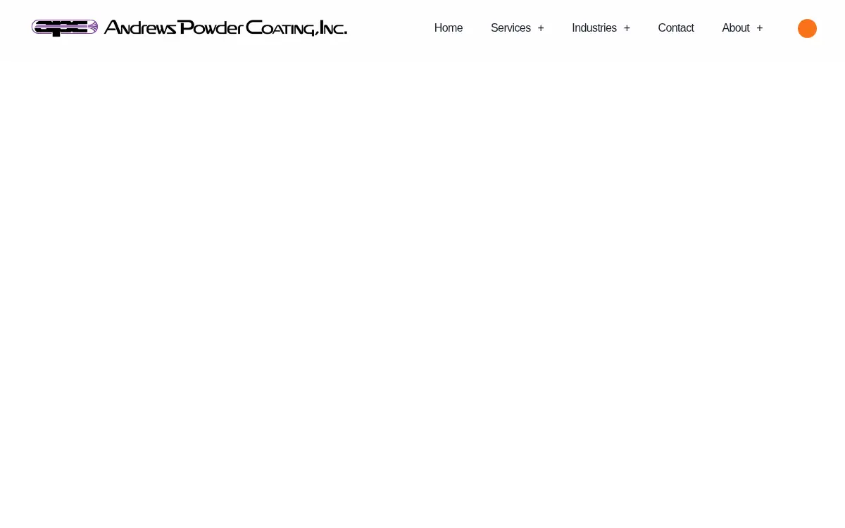 Homepage of Andrews Powder Coating, INC.