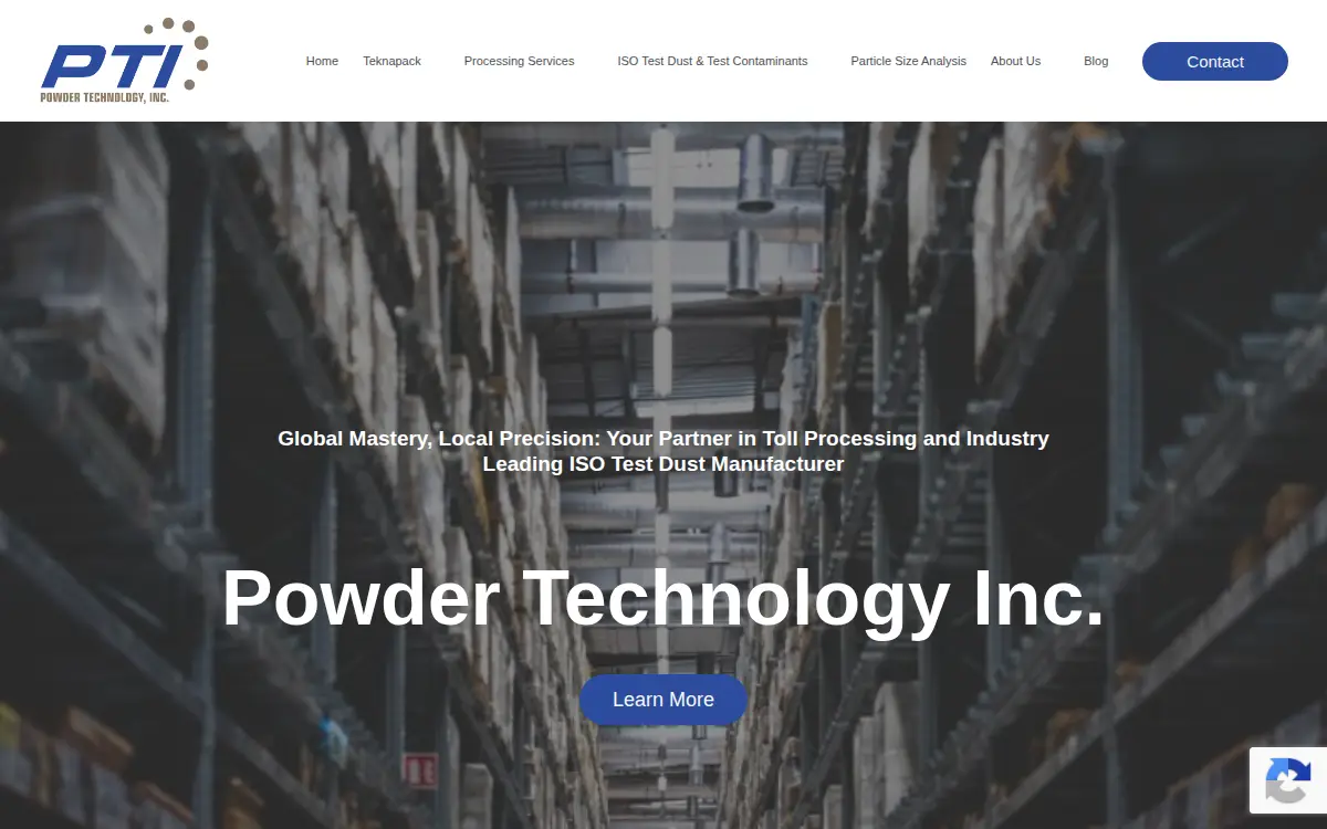 Homepage of Powder Technology INC