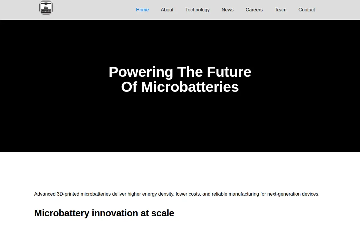 Homepage of Power 3d, INC