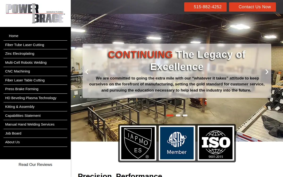 Homepage of Power Brace, L.l.c.