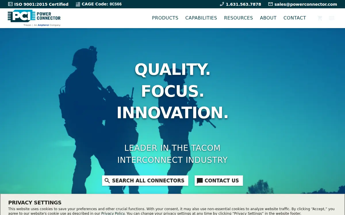 Homepage of Power Connector LLC