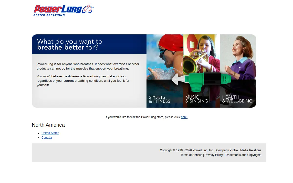 Homepage of Powerlung, INC