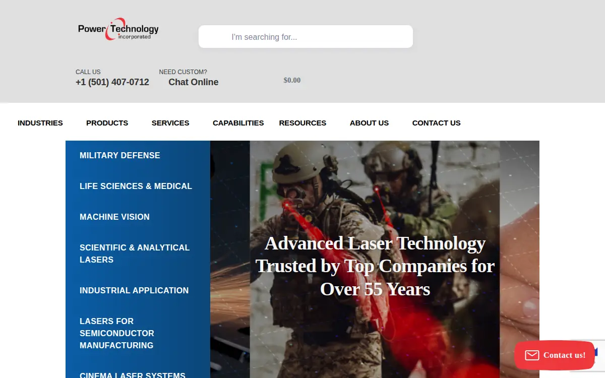Homepage of Power Technology INC