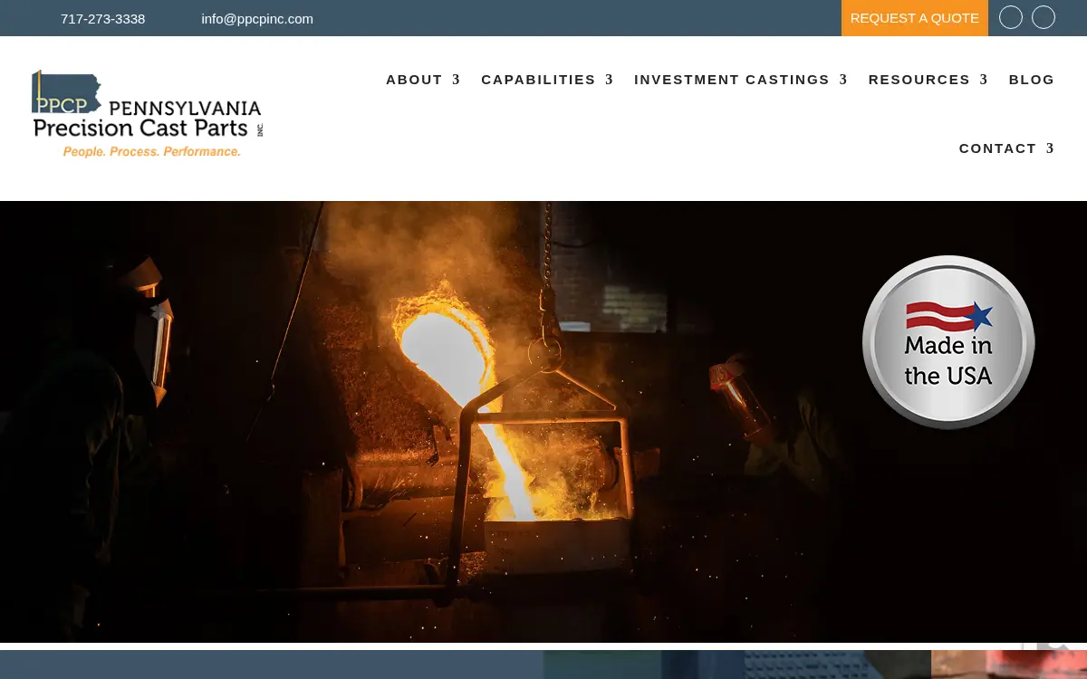 Homepage of Pennsylvania Precision Cast Parts INC