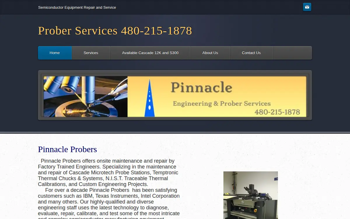 Homepage of Pinnacle Prober Services