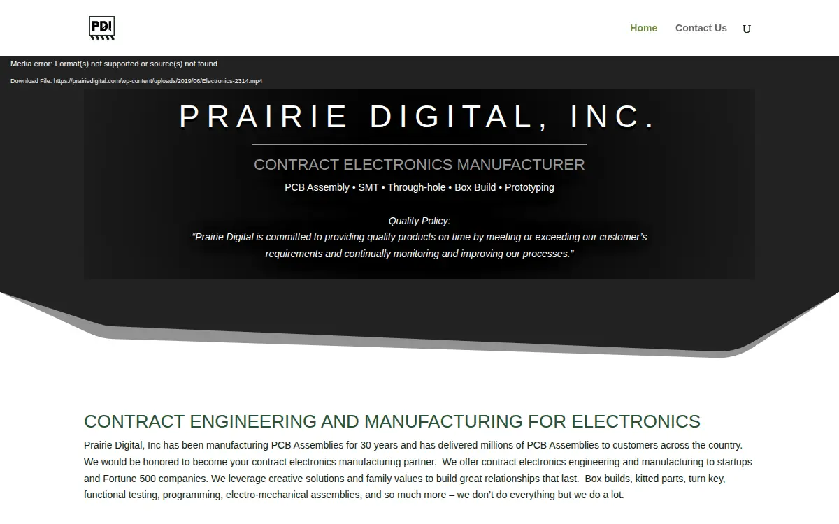 Homepage of Prairie Digital, INC.