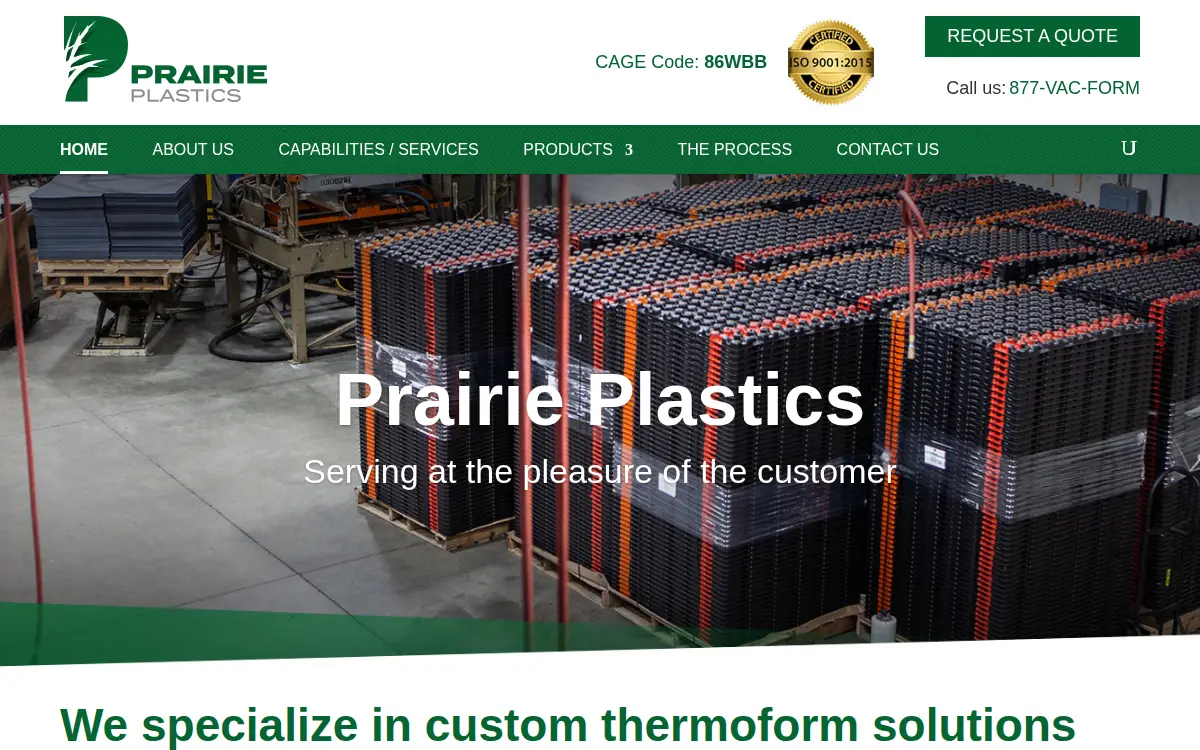 Homepage of Prairie Plastics Holdings, LLC