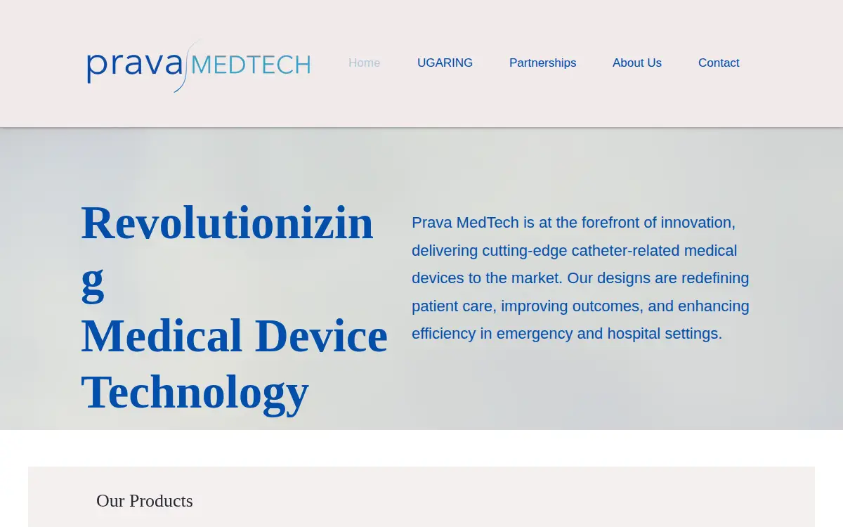 Homepage of Prava Medtech, INC.