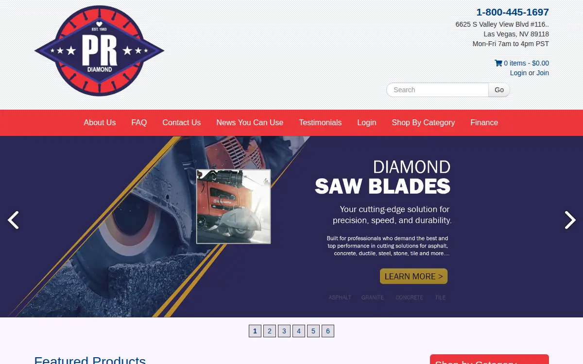 Homepage of Pr Diamond Products, INC.