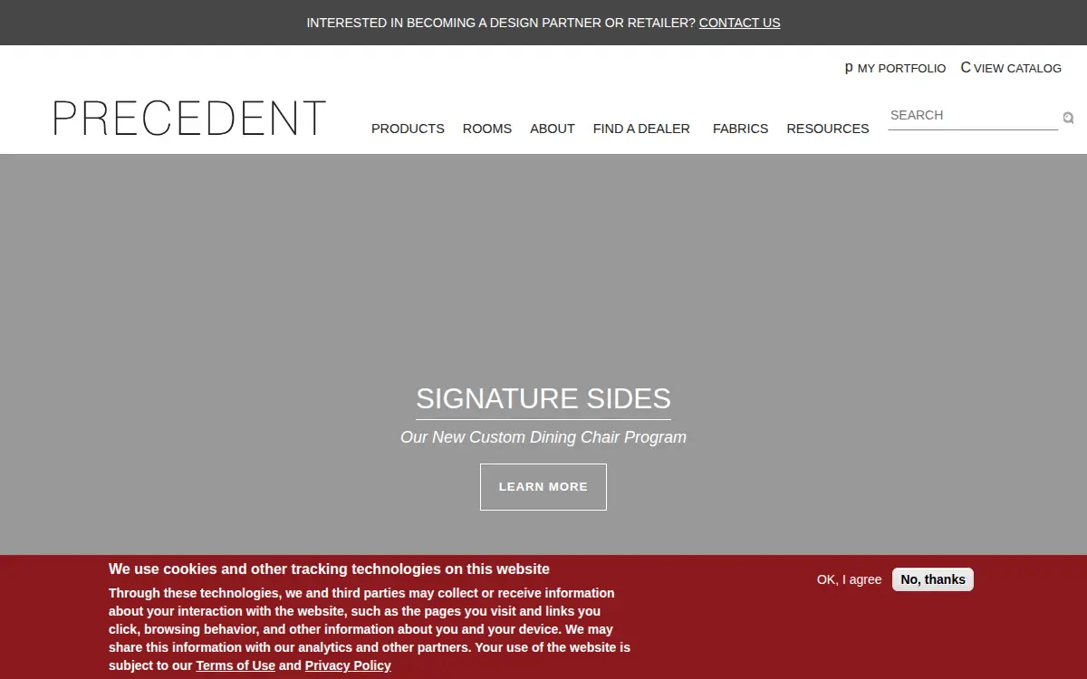 Homepage of Sherrill Furniture Company