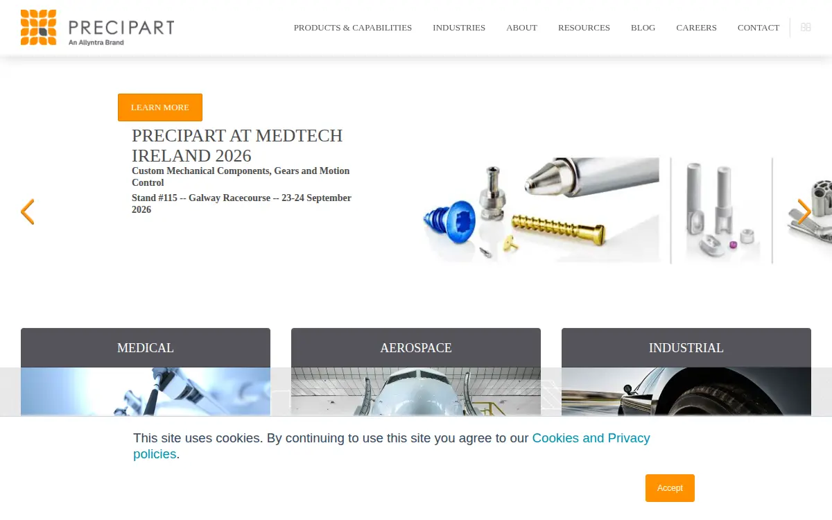 Homepage of Precipart Corporation