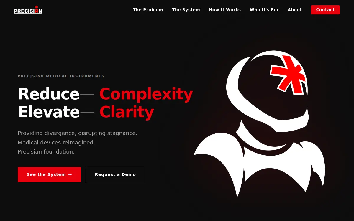 Homepage of Precisian Medical Instruments, INC.