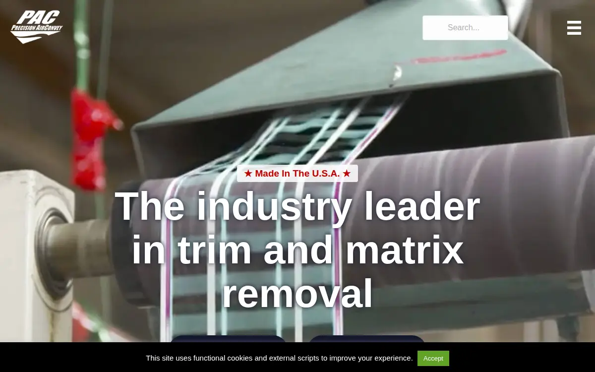 Homepage of Precision Airconvey LLC