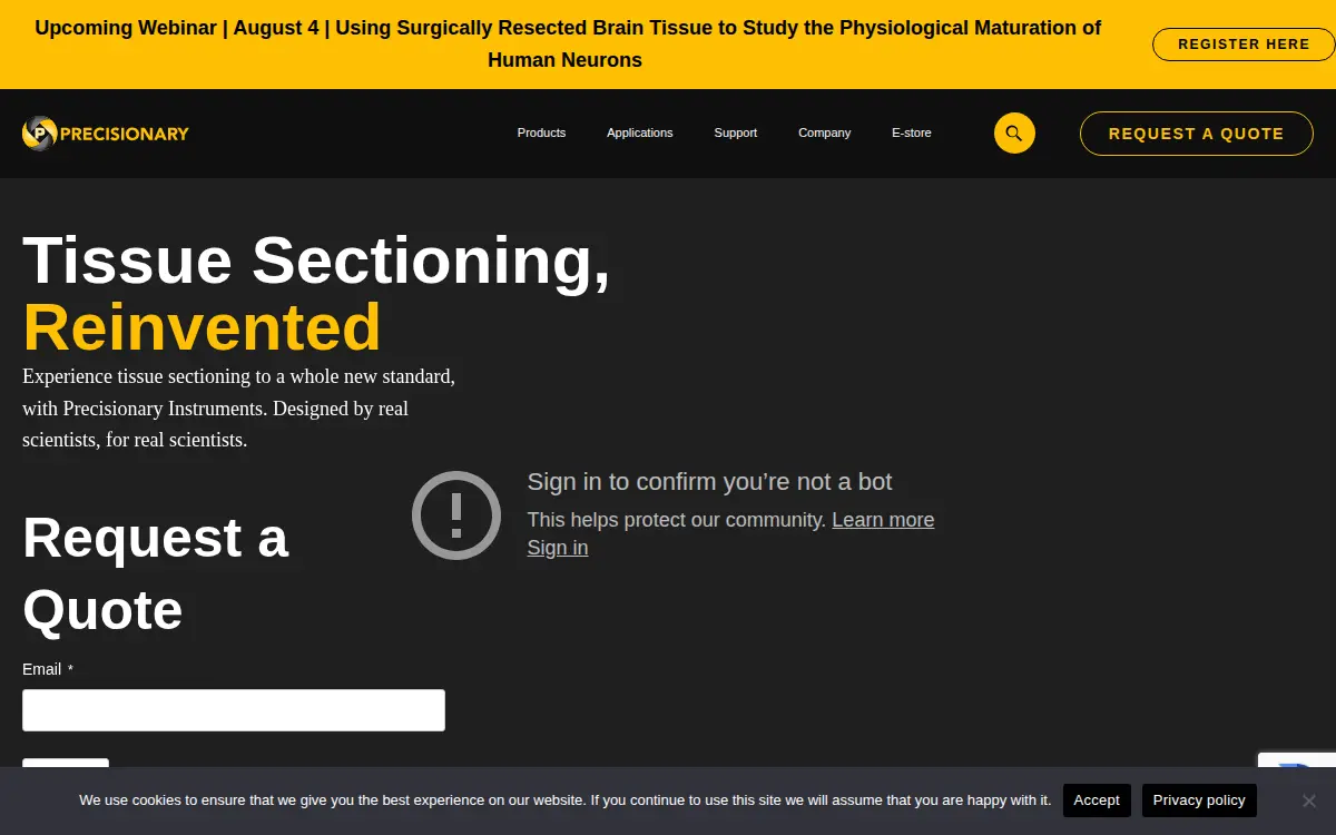 Homepage of Precisionary Instruments LLC