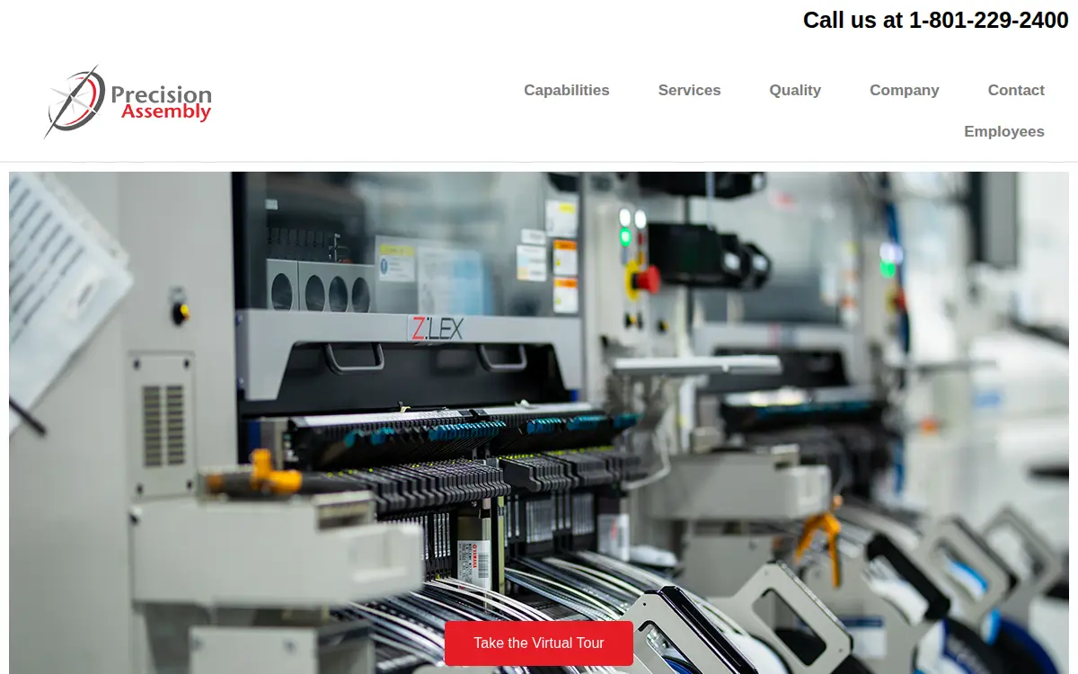 Homepage of Precision Assembly, INC.