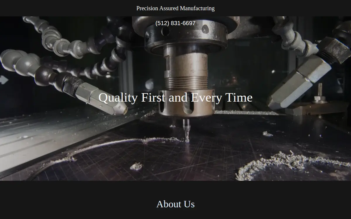Homepage of Precision Assured Manufacturing Llc, a Subsidiary of Akos Energy