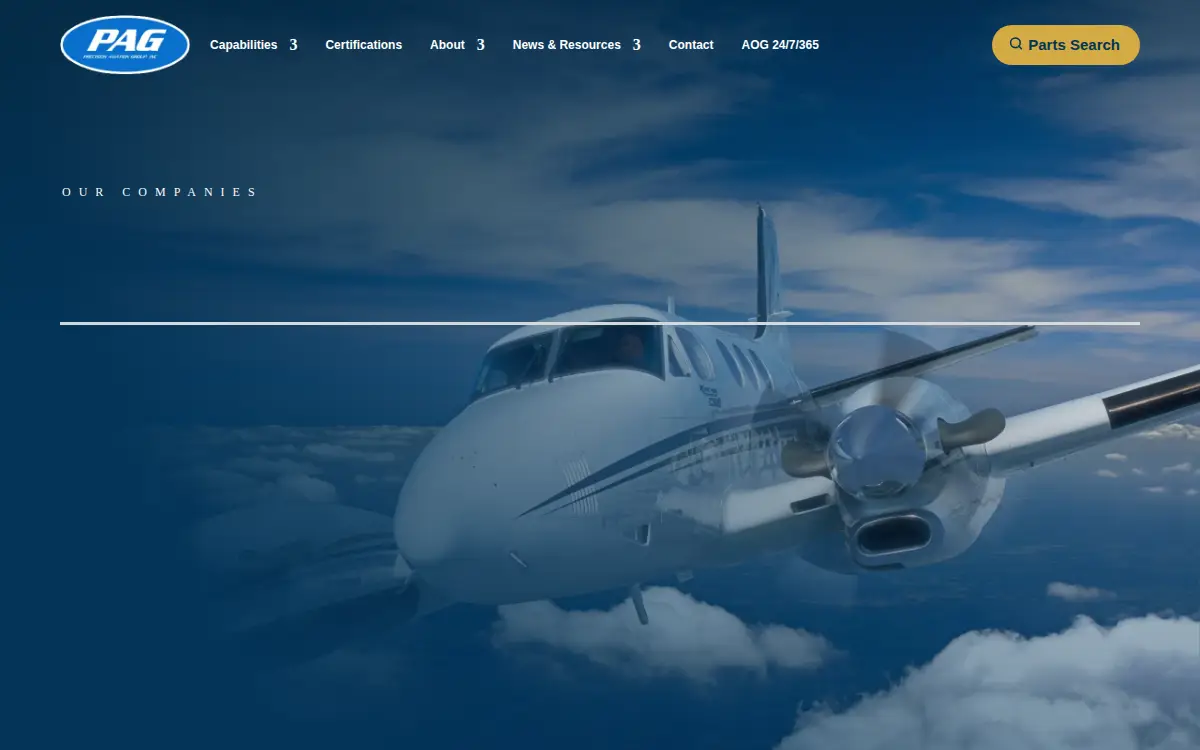 Homepage of Precision Aviation Group, INC