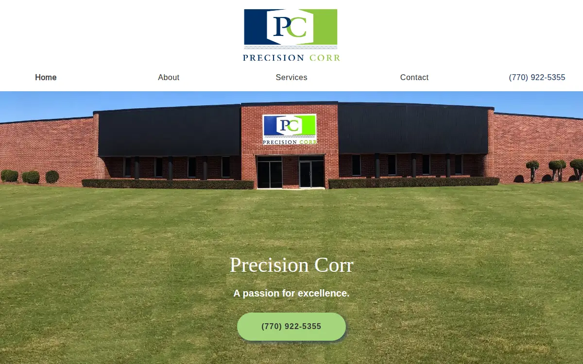 Homepage of Precision Corr L.l.c.