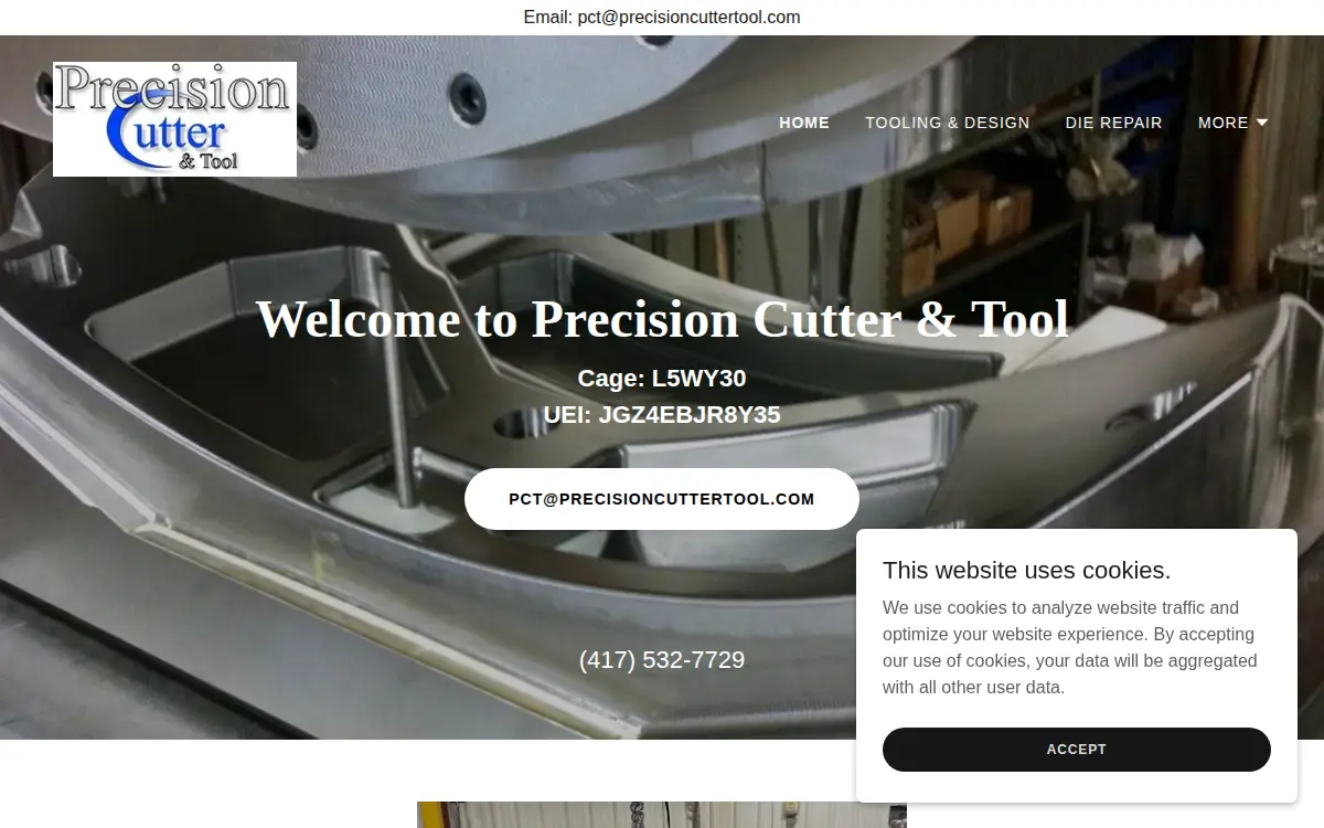 Homepage of Precision Cutter & Tool CO