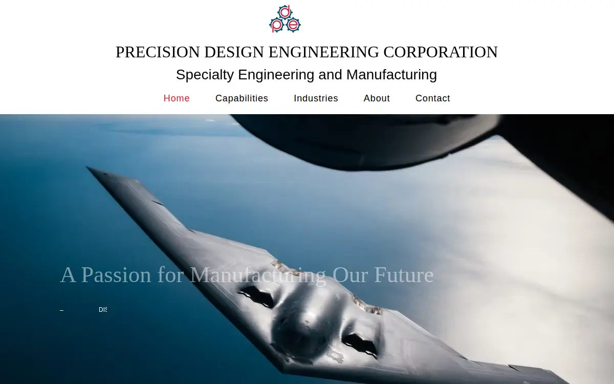 Homepage of Precision Design Engineering CORP