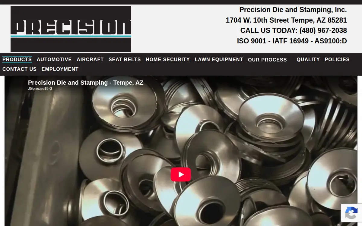 Homepage of Precision Die & Stamping INC