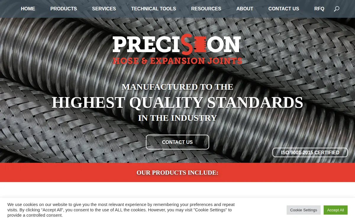Homepage of Precision Hose,inc.