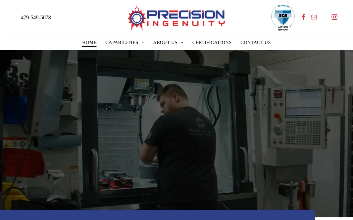 Homepage of Precision Ingenuity, LLC