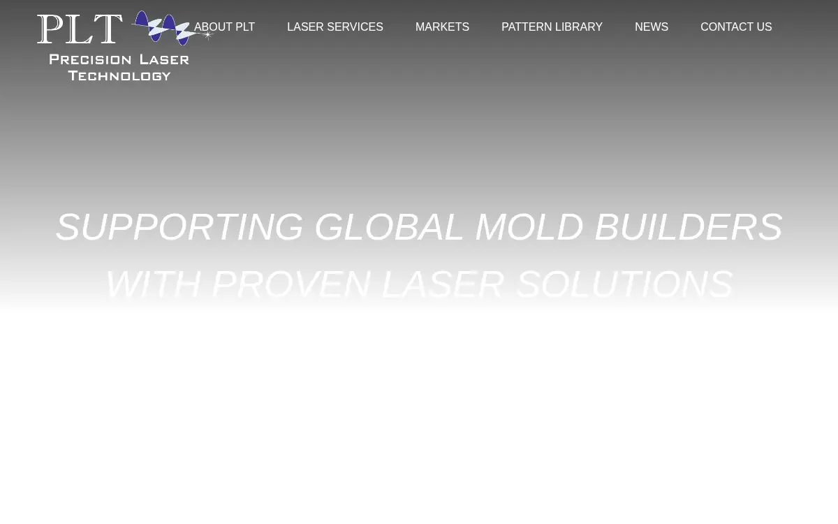 Homepage of Precision Laser Technology, LLC