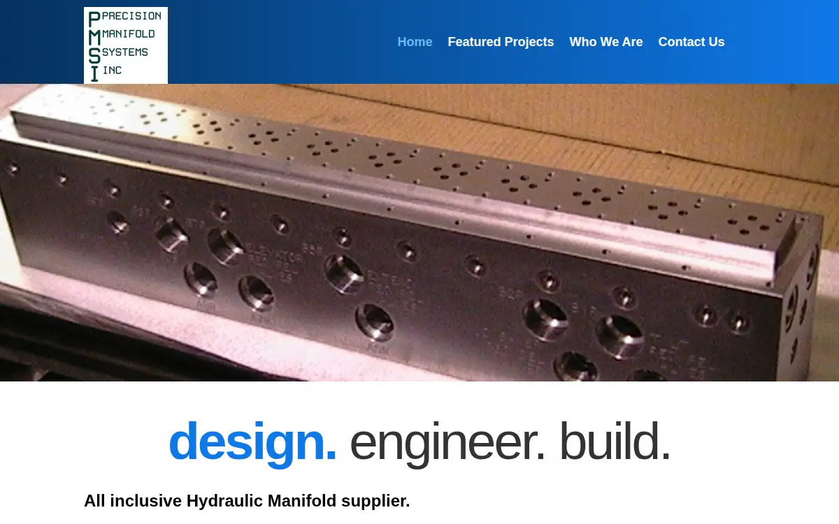 Homepage of Precision Manifold Systems, INC