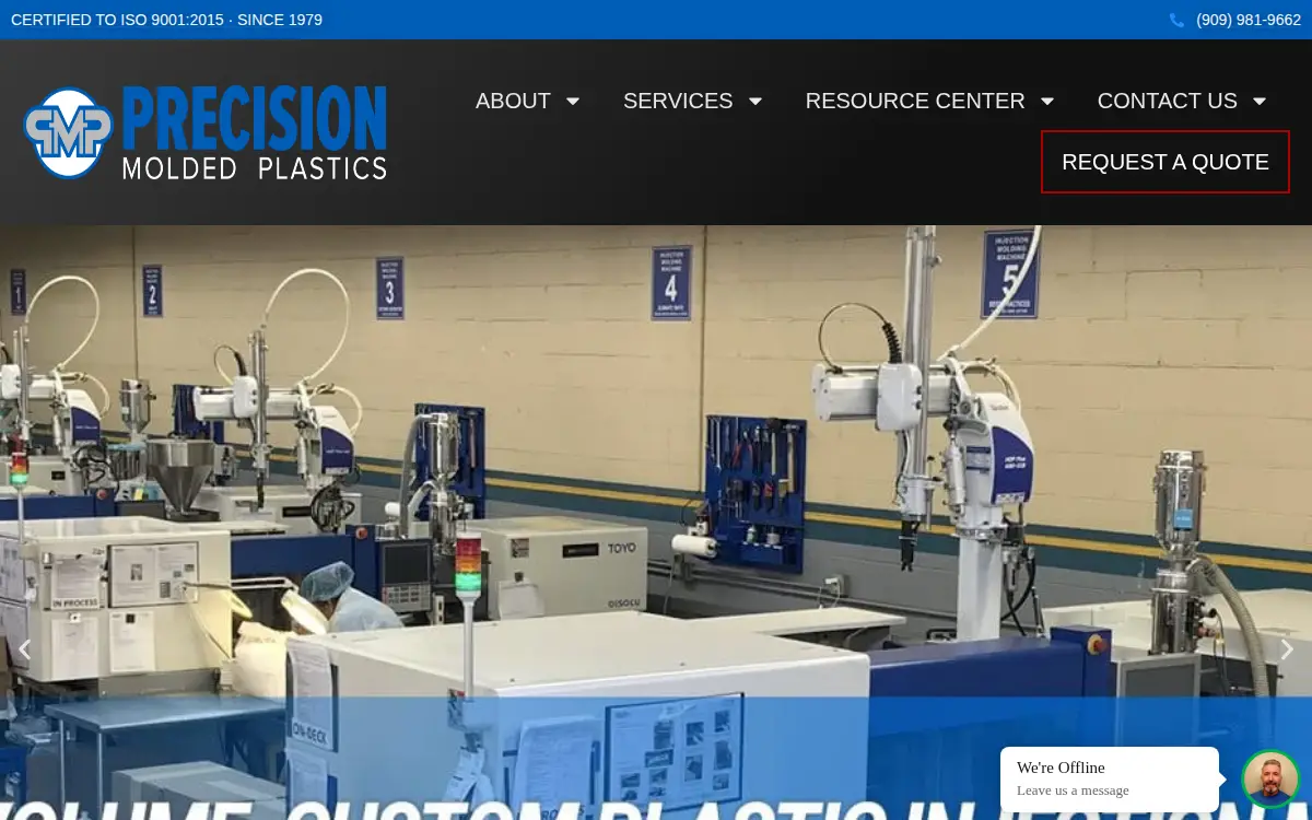 Homepage of Precision Molded Plastics INC