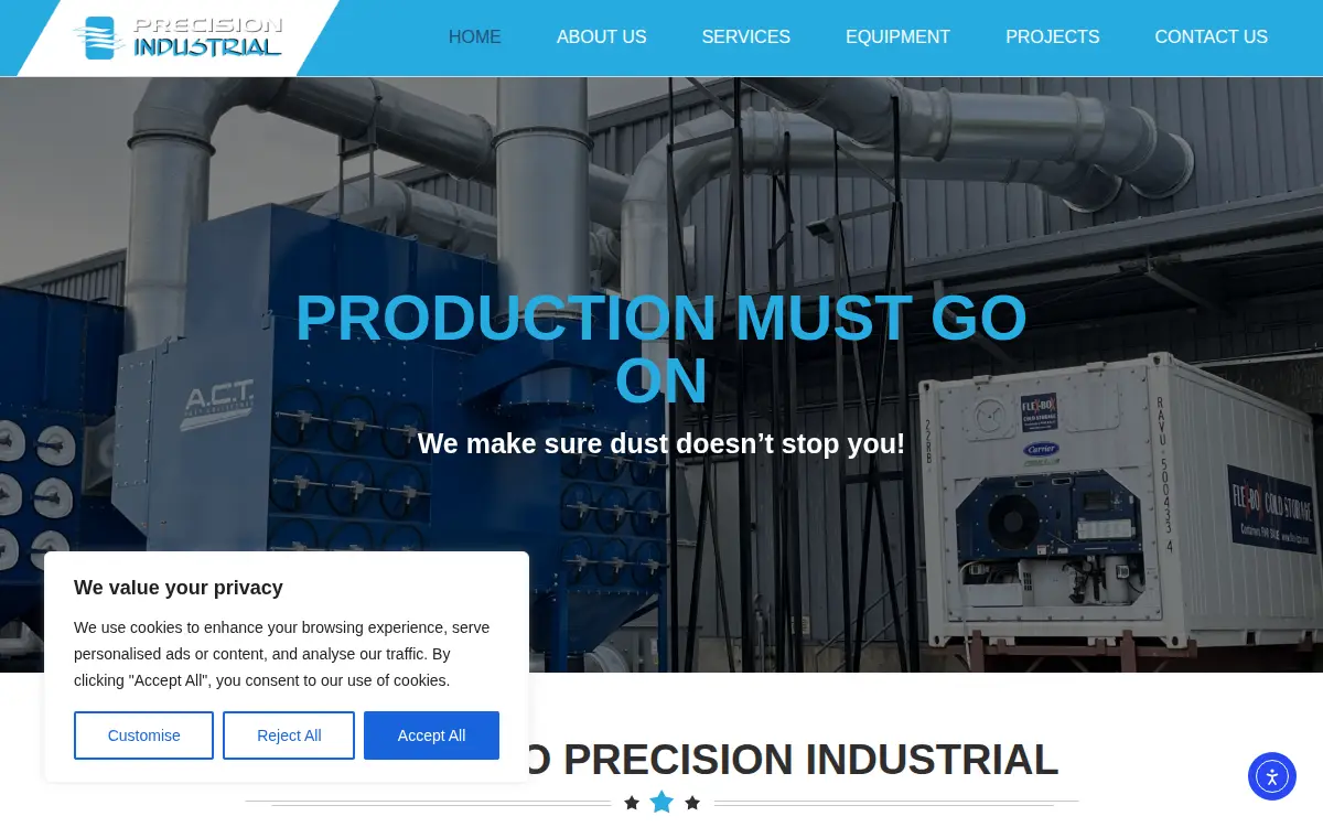 Homepage of Precision Industrial Services INC
