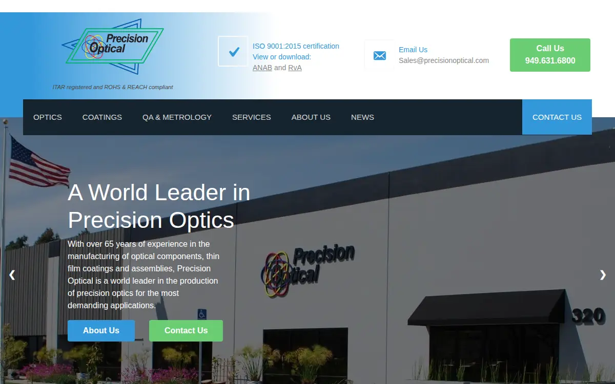 Homepage of Sellers Optical, INC.