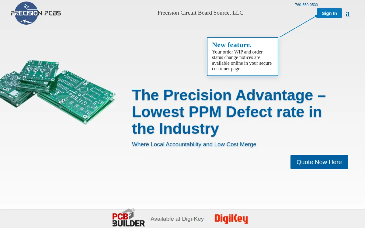Homepage of Precision Circuit Board Source LLC