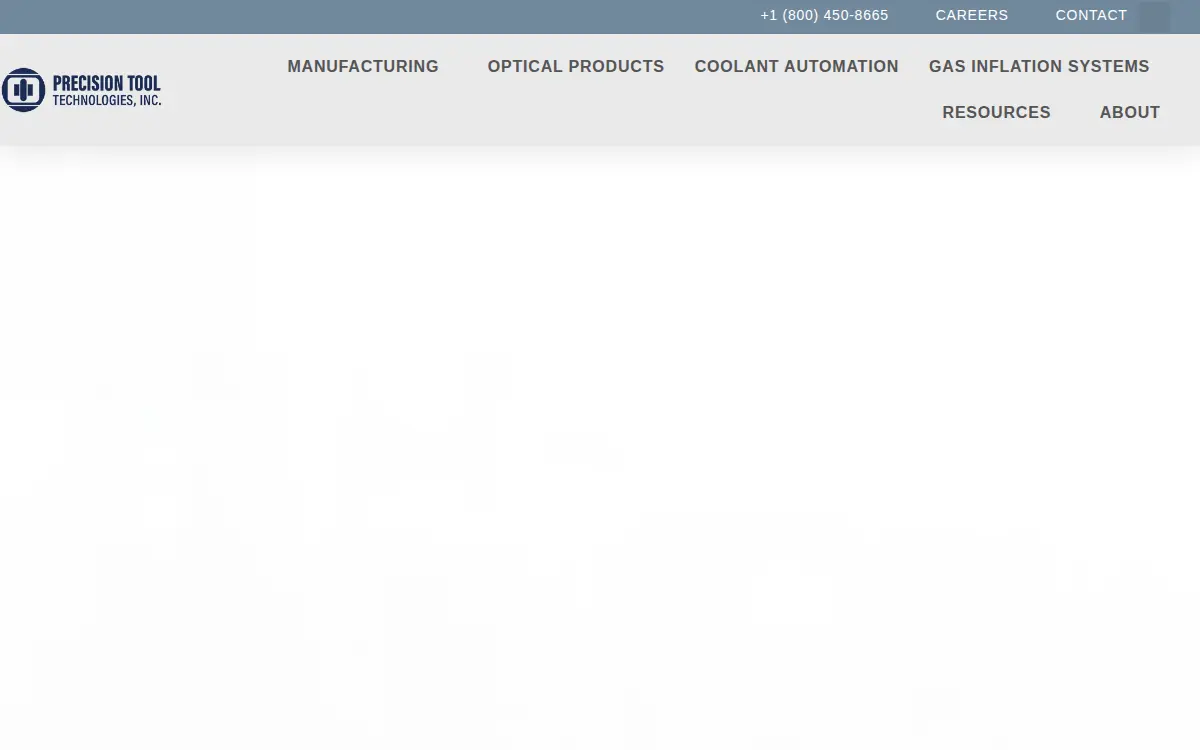 Homepage of Precision Tool Technologies, INC.