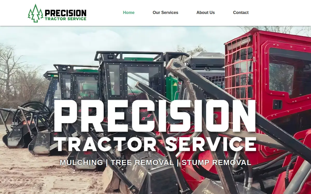 Homepage of Precision Tractor Services, L.l.c
