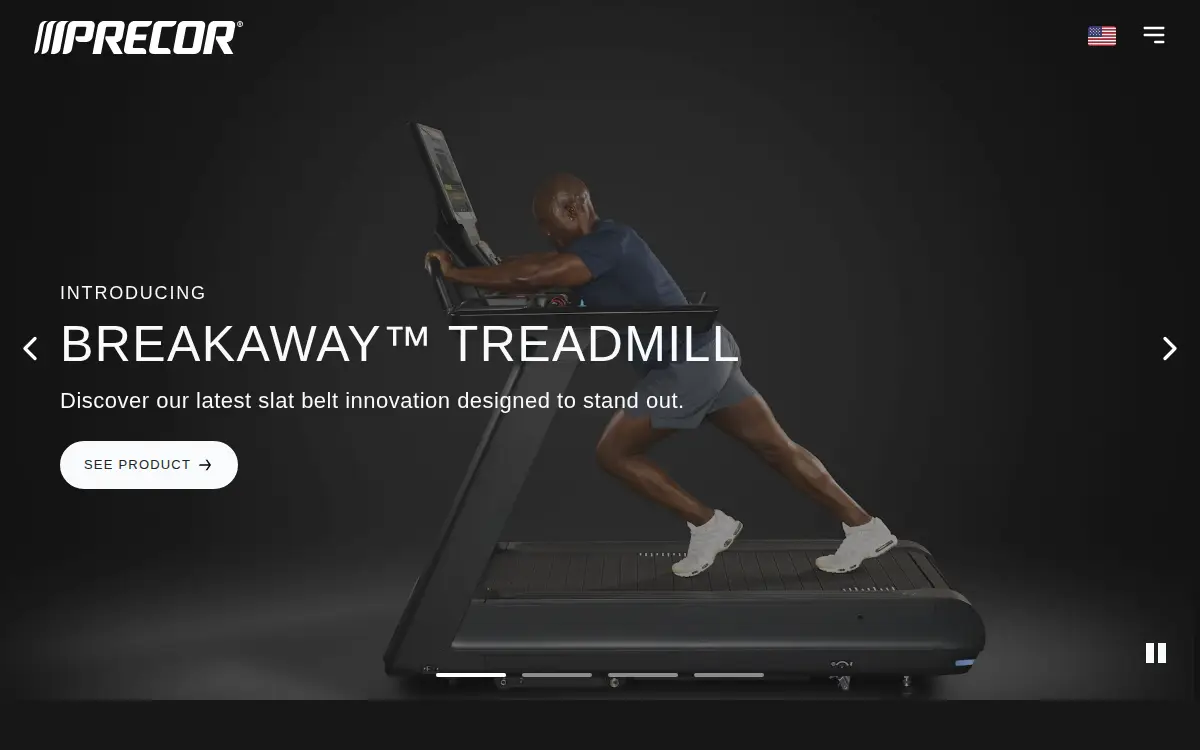 Homepage of Precor Incorporated
