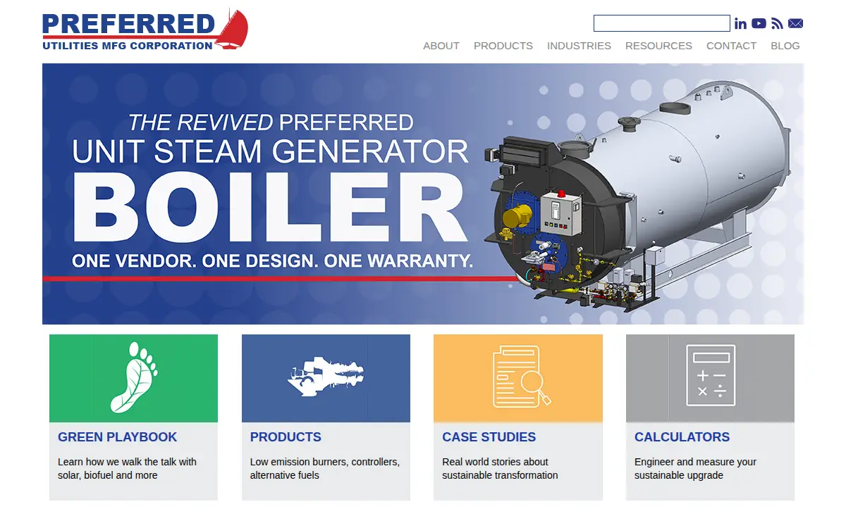 Homepage of Preferred Utilities Manufacturing Corporation