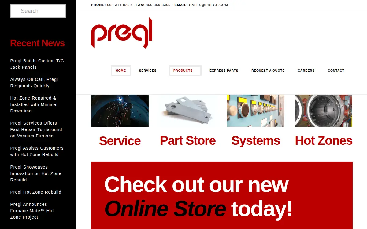 Homepage of Pregl Services INC