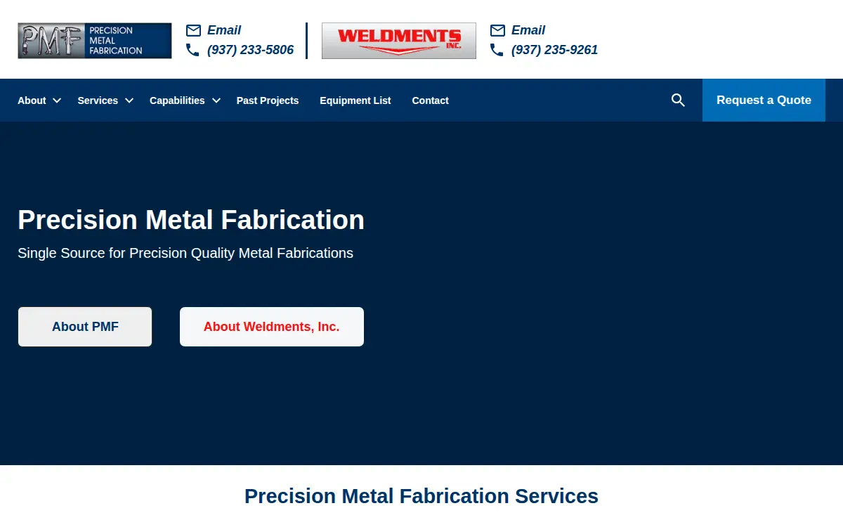 Homepage of Precision Metal Fabrication INC