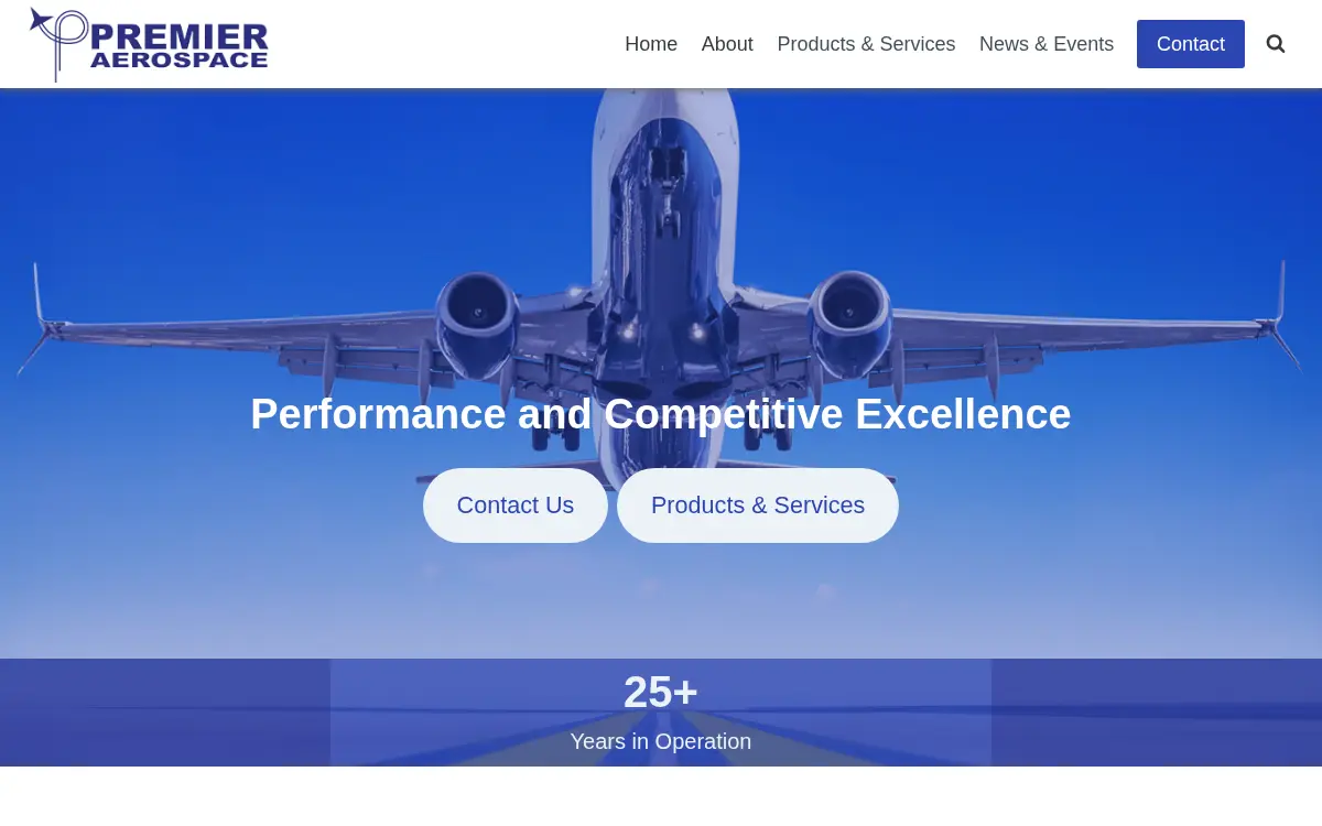 Homepage of Premier Aerospace CORP.