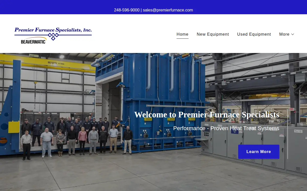 Homepage of Premier Furnace Specialists INC