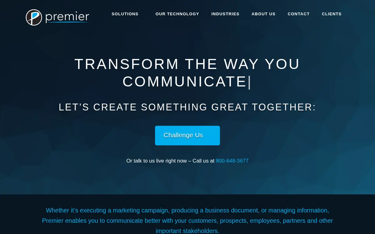 Homepage of Premier Print & Services Group, INC