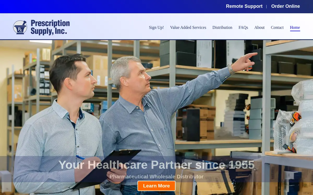 Homepage of Prescription Supply INC