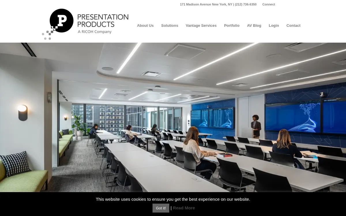Homepage of Presentation Products, INC