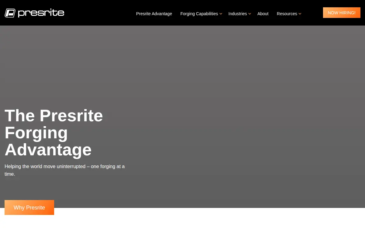 Homepage of Presrite CORP