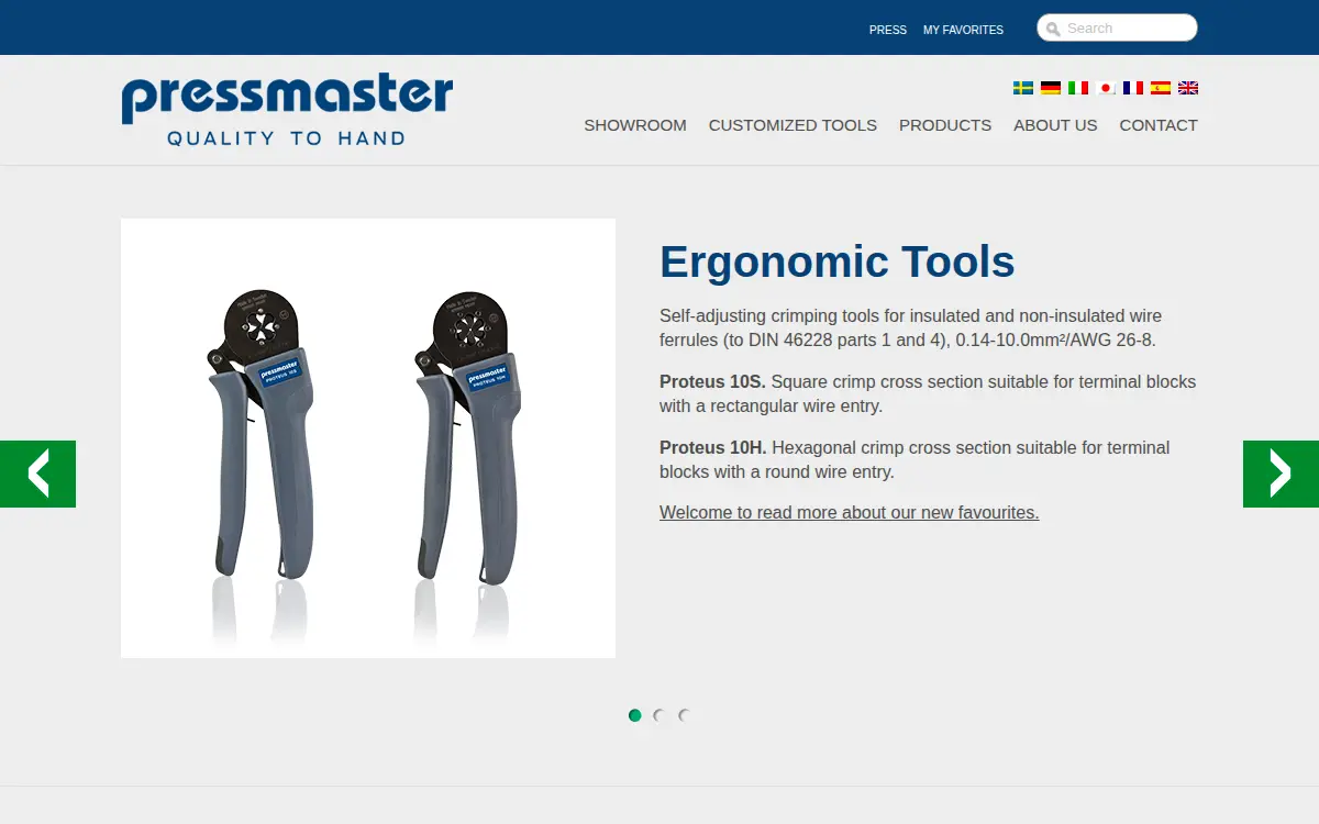 Homepage of Pressmaster, INC