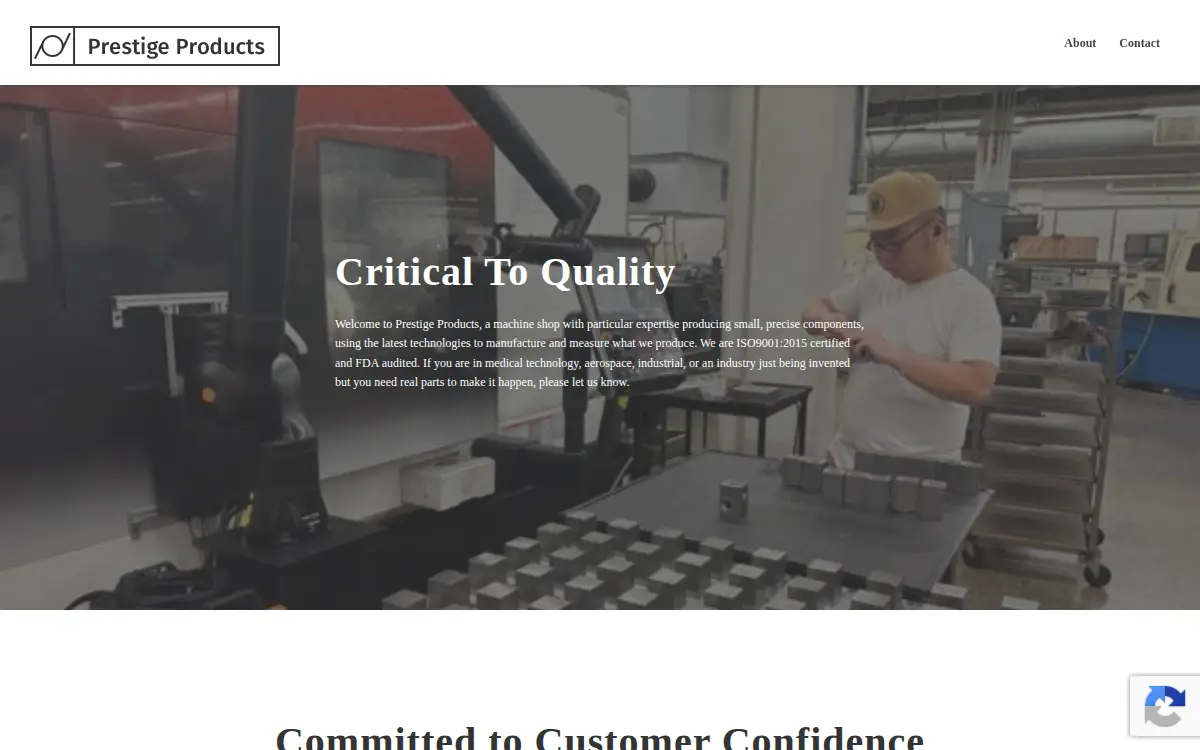 Homepage of Cylindrical Precision, LLC